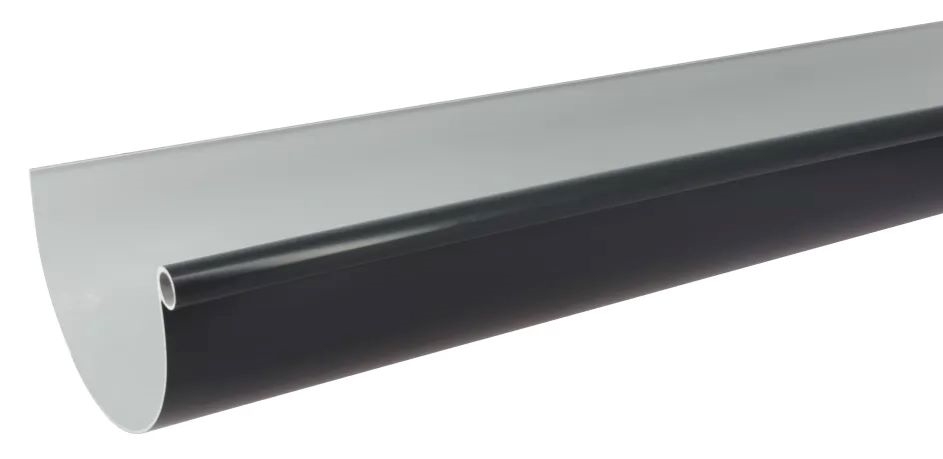 Gouttière demi-ronde de largeur 33 cm, couleur gris anthracite, L.4 m