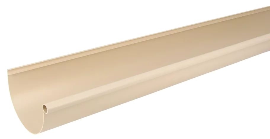 Gouttière demi-ronde de largeur 25 cm, couleur sable, L.4 m