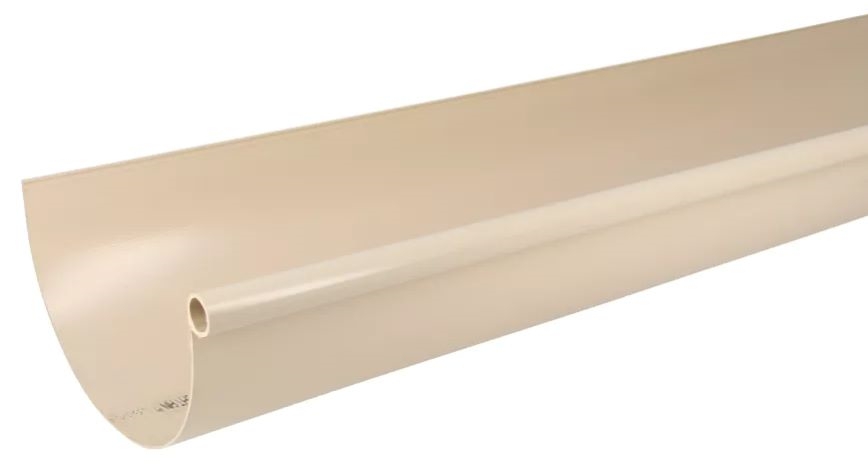 Gouttière demi-ronde de largeur 33 cm, couleur sable, L.4 m