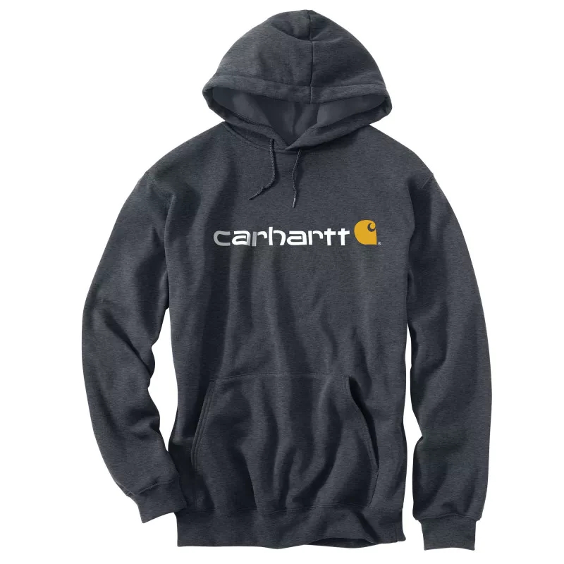 Sweat à capuche Carhartt, logo poitrine, gris carbone