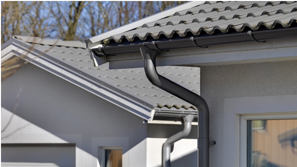 Gouttière en acier laqué, largeur 33 cm, gris anthracite (RAL 7016)