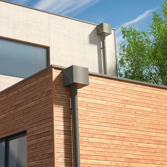 Boite à eau en acier laqué gris anthracite (RAL7016), L.200 x l.200 x ht.200 mm