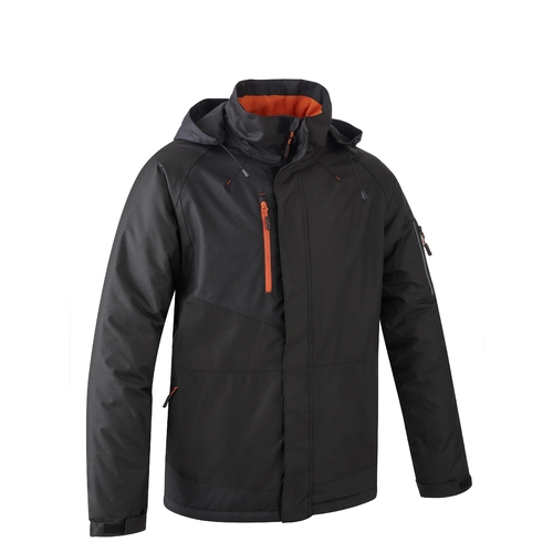 Veste polaire Yuzu couleur noir et orange, taille S à 4XL