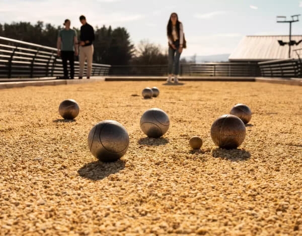 Sable stabilisé pour terrain de pétanque, Balthazar, calibre 0 à 6 mm, jaune