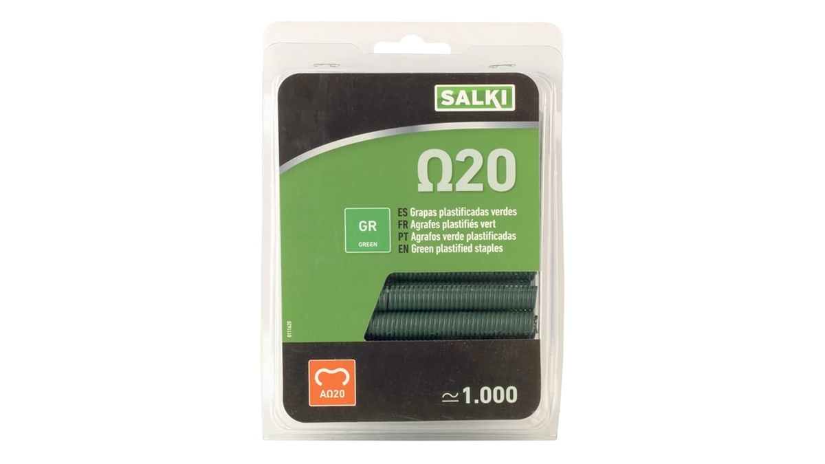 Agrafes Omega 20 pour grillage, VR22, couleur vert, boite de 1000