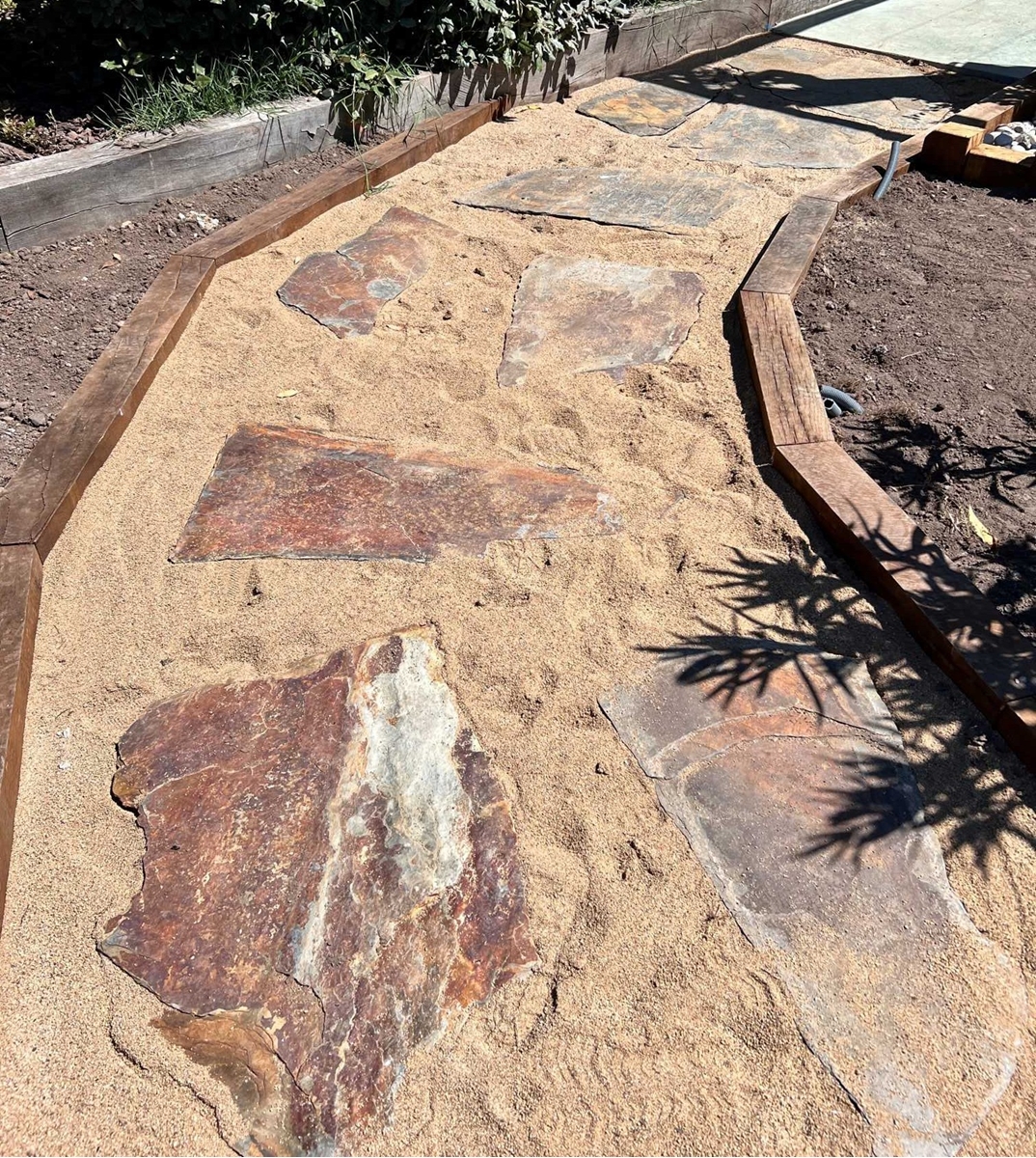 Pas japonais corten en ardoise, petit format, dimension aléatoire