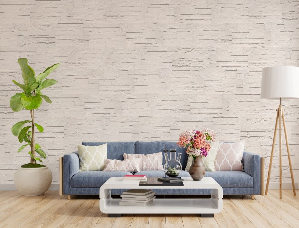 Parement mural en pierre reconstituée, imitation pierre sèche, série Bourbilly