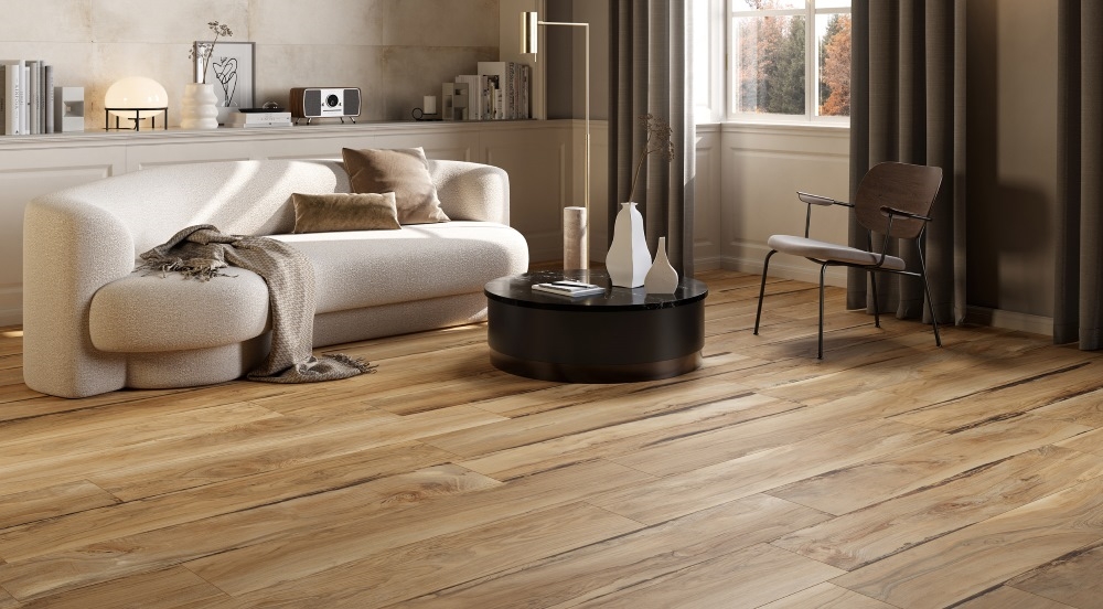 Carrelage extérieur aspect bois,Série Sherwood, L.120 x l.40 x ép.2 cm