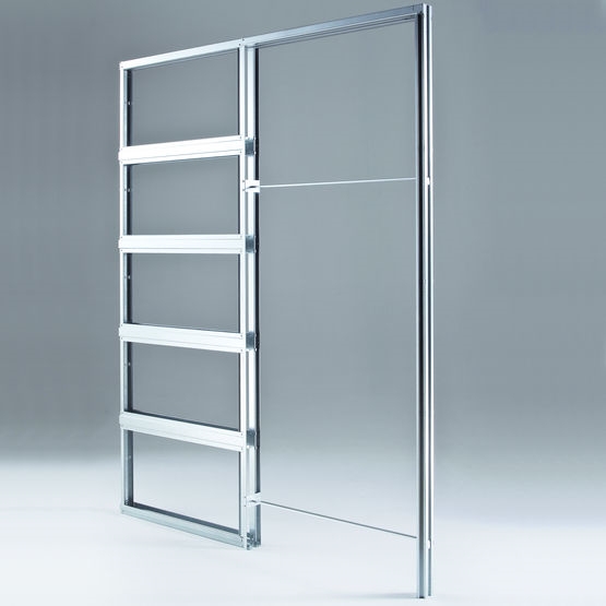 Chassis coulissant et habillage Eclisse pour porte à galandage, larg 63 à 93 cm