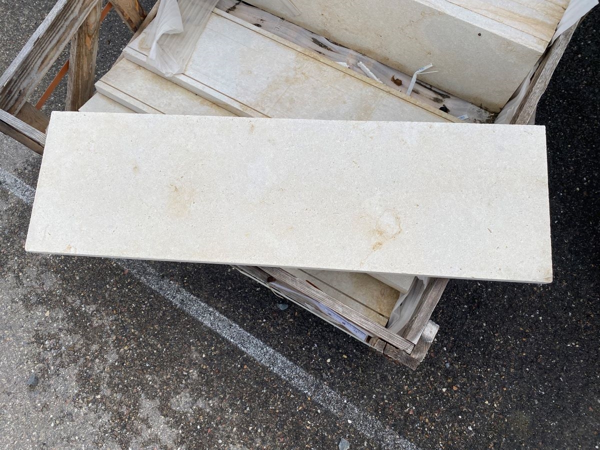 Couvertine en pierre naturelle Kemet, finition sablée, L.100 x l.30 x ép.3 cm