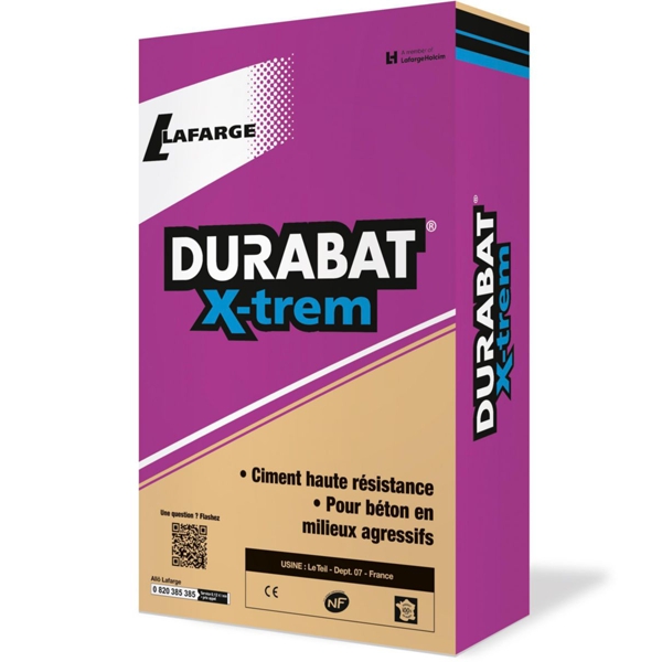Ciment spécial milieu agressif durabat X-trem, 52.5, sac de 25 kg