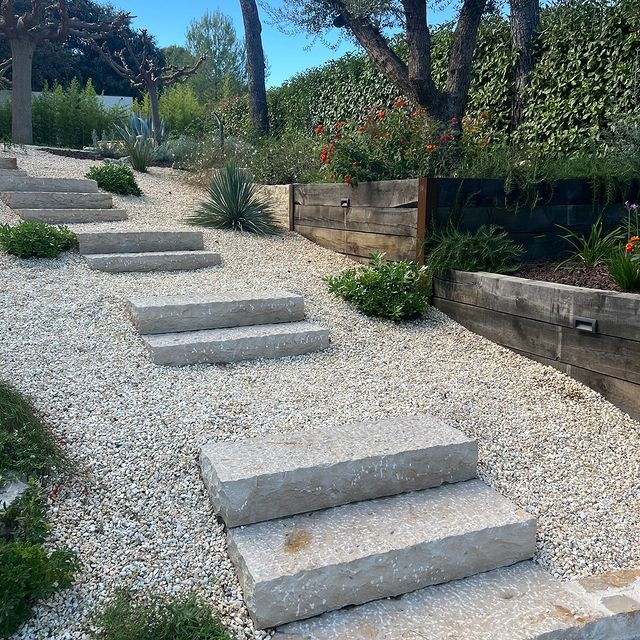 Bloc marche CAHORS (beige/gris bayadere) 100x35x15 cm