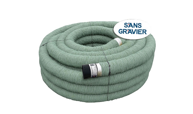 Drain agricole 3 en 1 sans gravier, Fiberdrain TP, Diamètre 100 mm x long.50 m