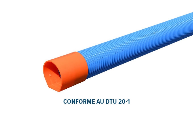 Drain Rigide à fond plat, Batidrain, Diamètre 90, long.2.5 m