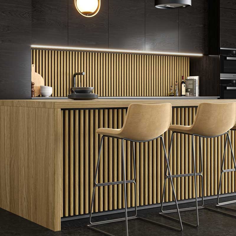 Parement en aluminium, imitation tasseau de bois de 20 x 20 mm, ép. 5 mm