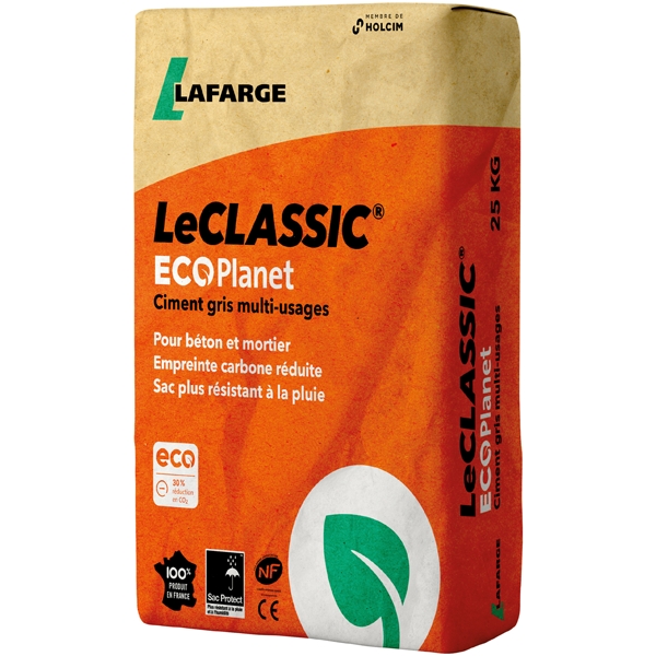 Ciment lafarge Le classic ecoplanet, 32.5 R CE NF, sac de 25 kg