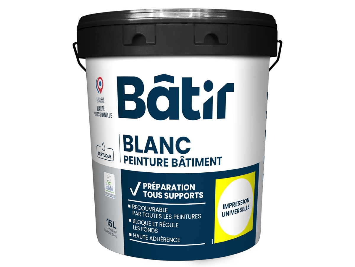 Peinture impression universelle multi-support Batir, blanc, seau de 15L