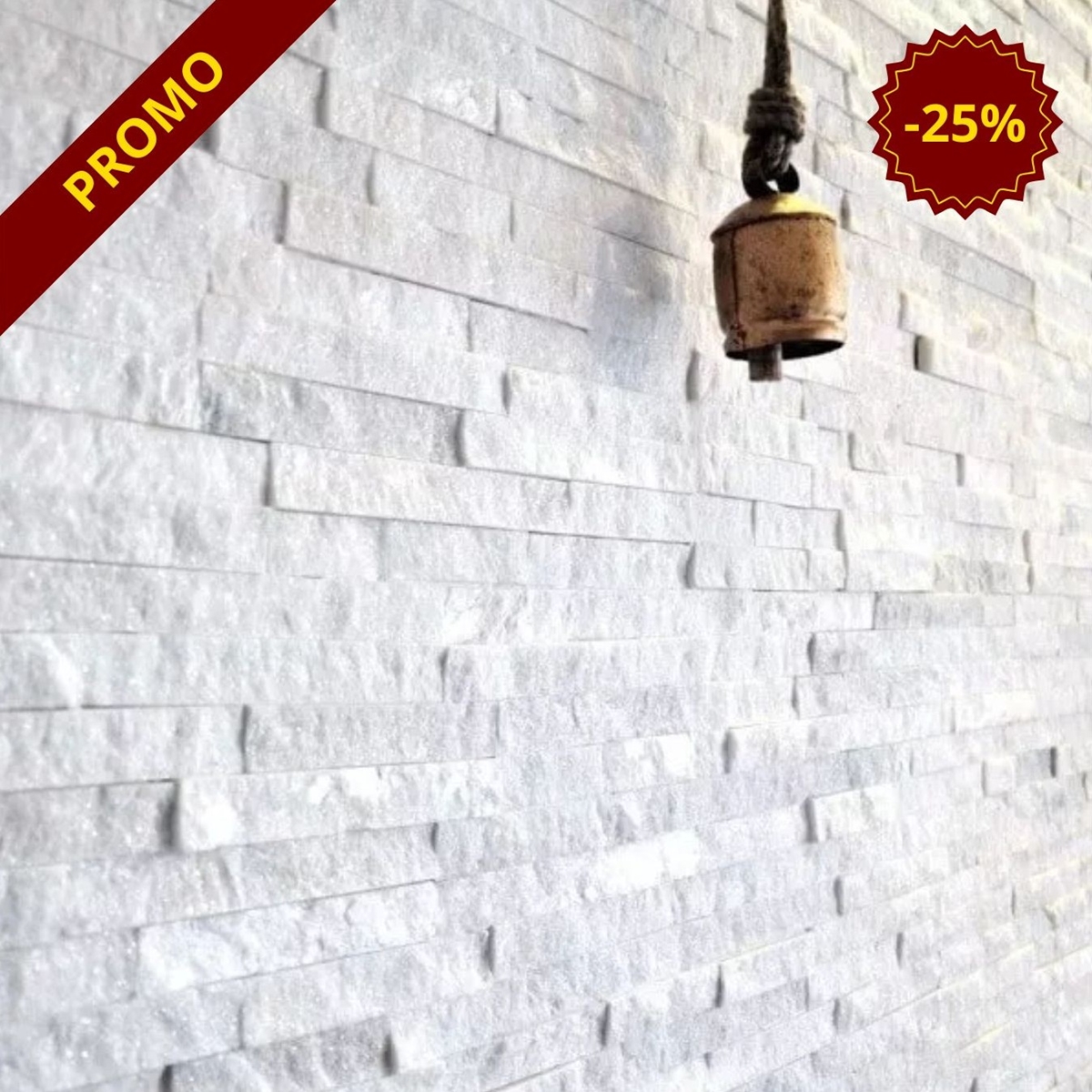 Plaquette en pierre naturelle Quartz blanc, Format Z, L55 x l15 x ép1,5 à 2,5cm