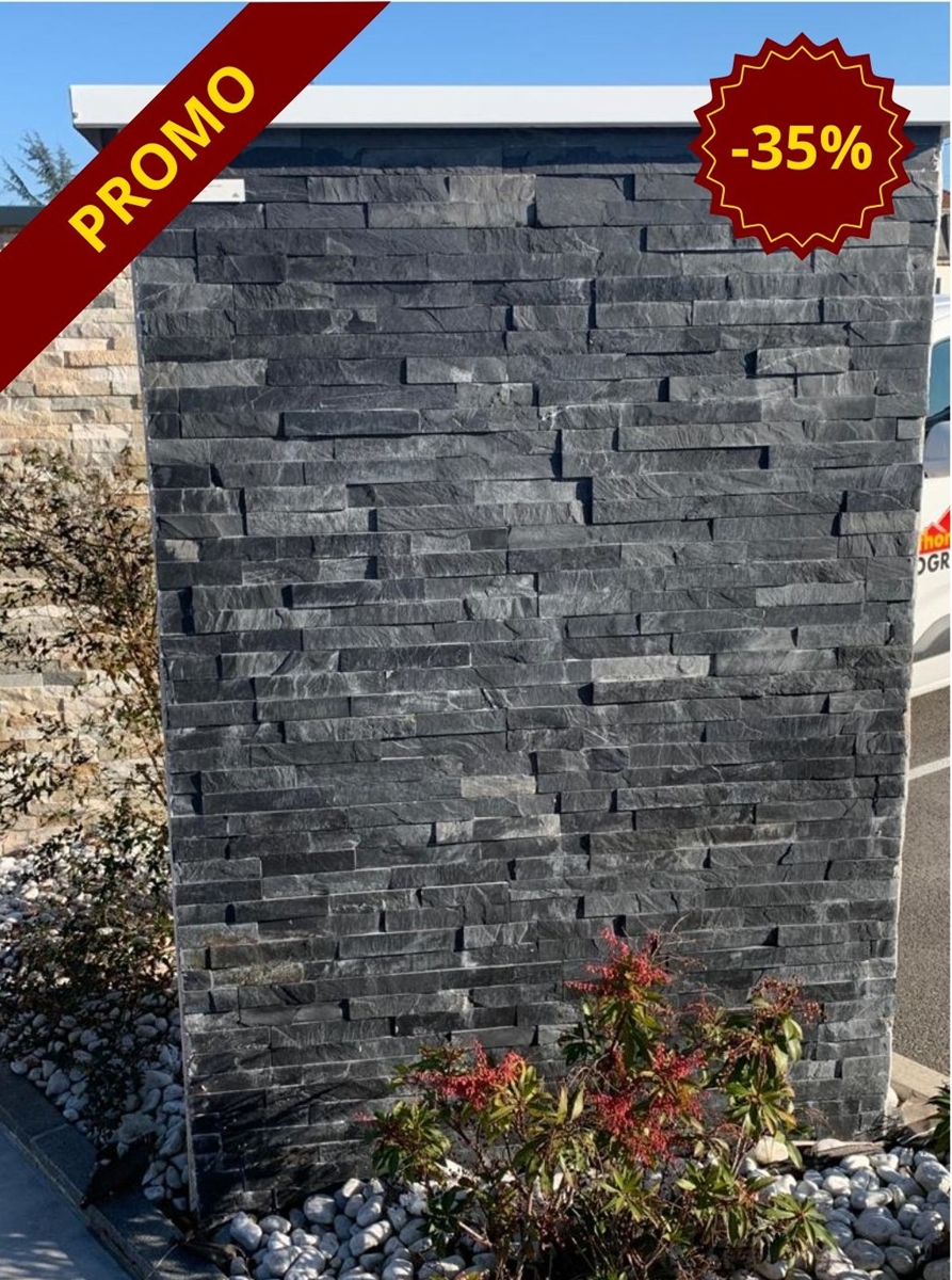 Plaquette en ardoise noire, format Z, L.55 x l.15 x ép.1,5 à 2,5 cm