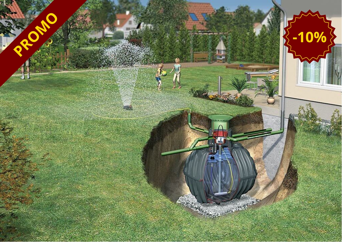 Cuve de stockage des eaux pluviales avec Kit à Jardin, capacité 4800L