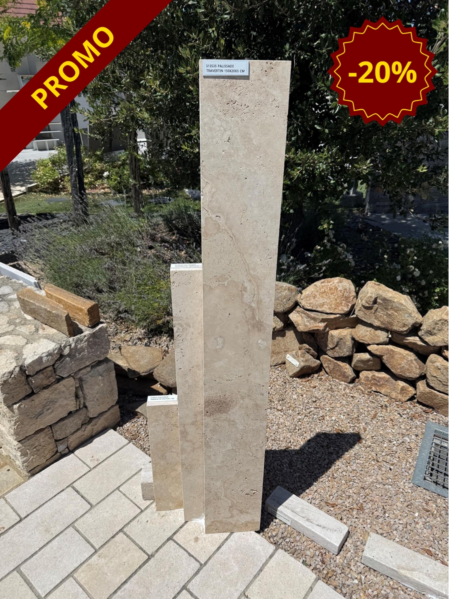 Palissade travertin mixte beige ivoire vieillie