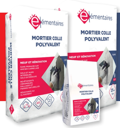 Colle à carrelage et pierre naturelle polyvalente, les élémentaires, sac de 25kg