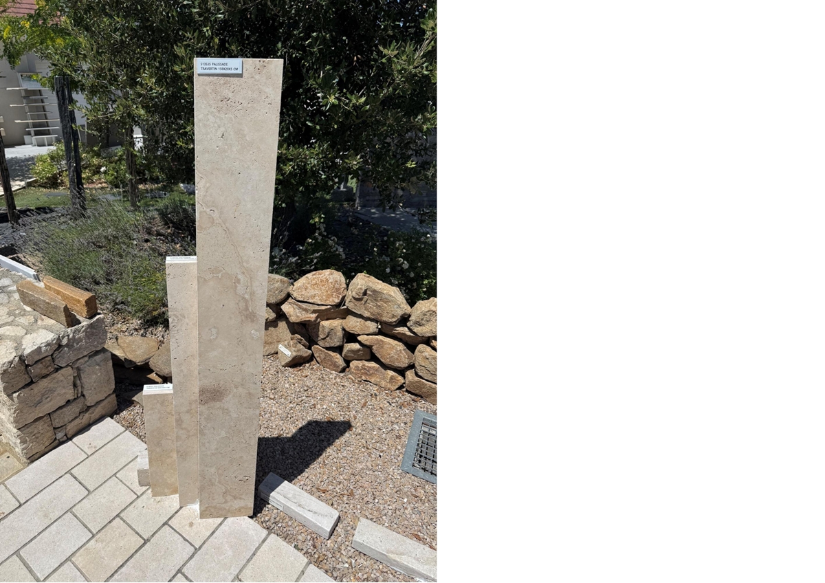 Palissade travertin mixte beige ivoire vieillie