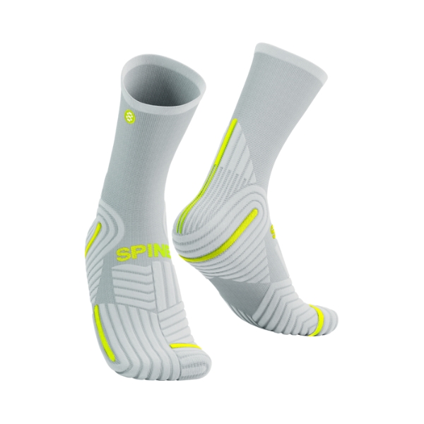 Chaussettes mi-hautes blanches/jaunes spinergy pro