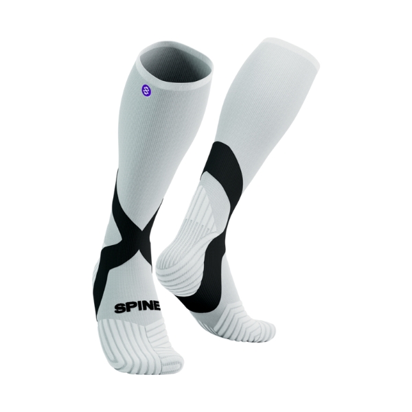 Chaussettes mi-hautes blanches/noires spinergy X