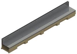 Caniveau béton polymère ACO self 100, L.1 m x l.118 x ht.55 mm, couverture fente