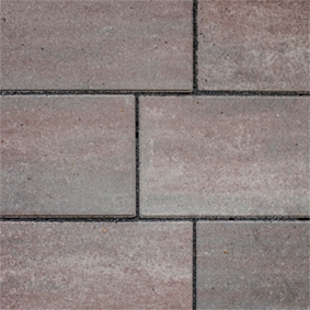 Pavés multi formats SORRENTO éco COMBI, couleur rouge nuance, ép.8 cm