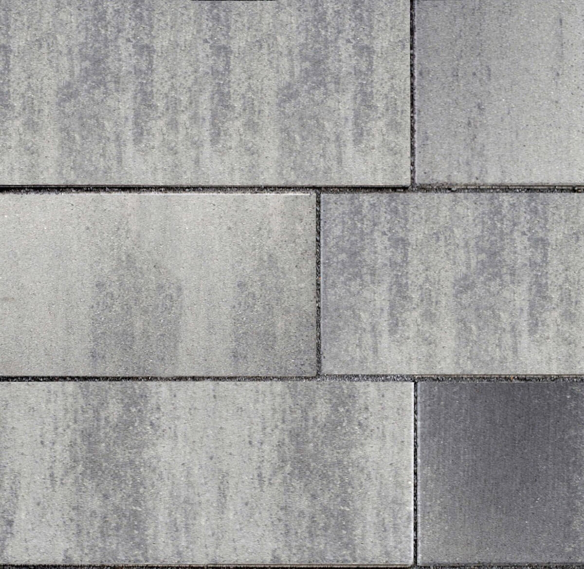 Pavés multi formats SORRENTO éco COMBI, couleur gris nuance, ép.8 cm