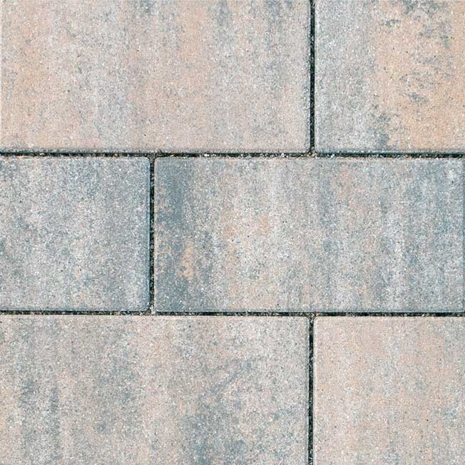 Pavés multi formats SORRENTO éco COMBI, couleur gris et brun mélanges, ép.8 cm