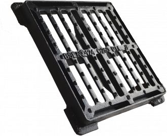 Grille plate + cadre, fonte noire, C250, PMR