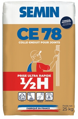 Enduit à joint Semin CE78, prise express - 30 min, sac de 25 kg
