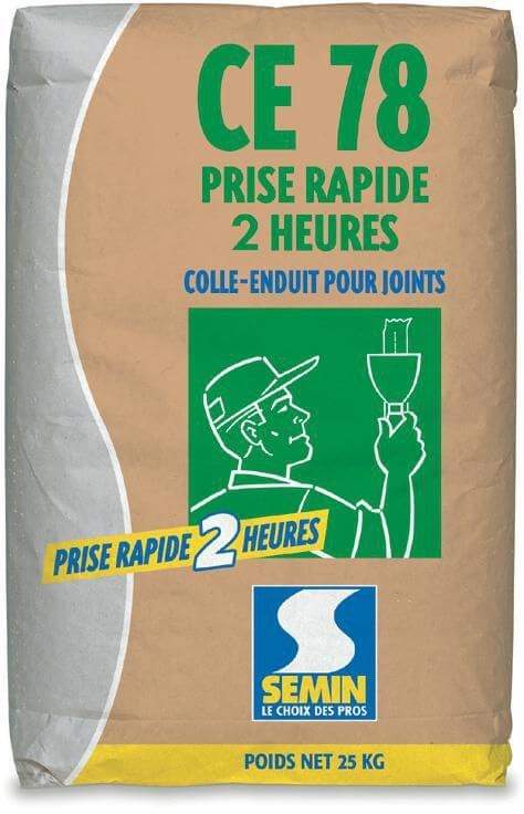 Enduit à joint Semin CE78, prise rapide - 2 heures, sac de 25 kg