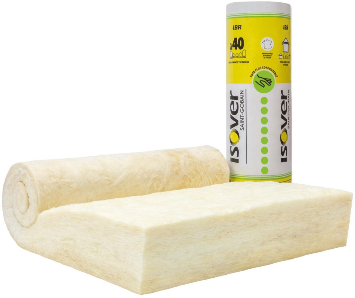 Laine de verre pour combles perdus, nu, ép. 100 mm - R=2.5, rlx de 9.6 m2