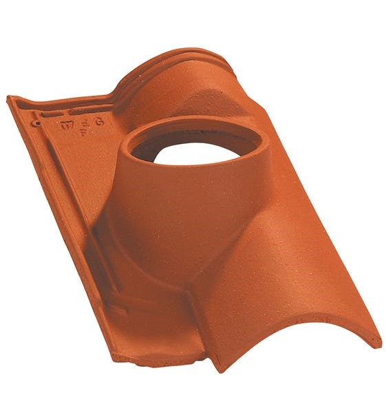 Tuile a DOUILLE OMEGA 10, couleur rouge, conforme VMC