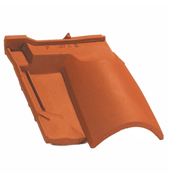 Tuile sous-faitière 3/4 pureau OMEGA 10, couleur rouge