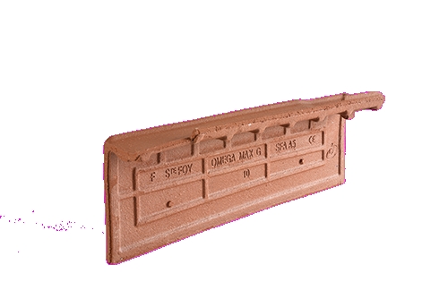 Tuile de rive droite OMEGA 10, couleur rouge