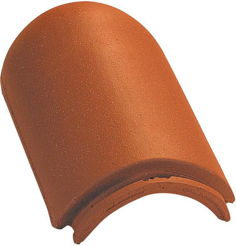 About d'arêtier demi ronde a emboitement, grand modèle, couleur rouge