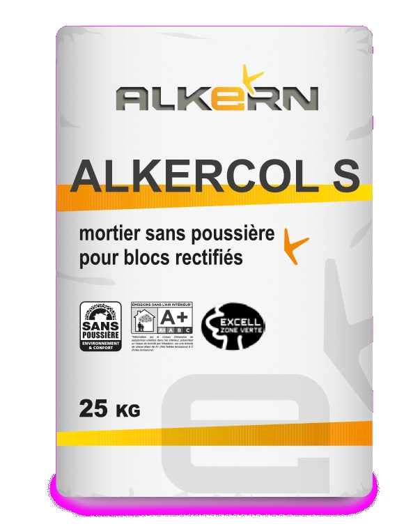 Mortier colle pour montage joint mince de bloc rectifié, sac de 25 kg