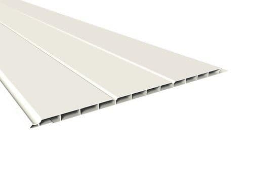 Sous face pour habillage en sous-toit, 3 lames, PVC blanc, L.4m x l.33 cm
