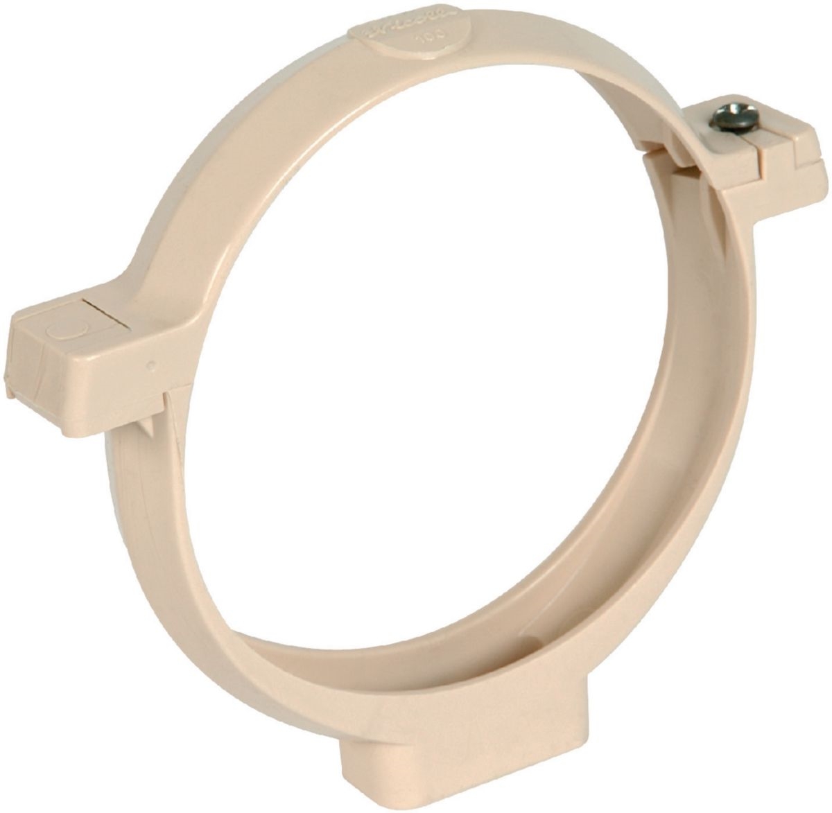 Collier a bride pour maintien de tube PVC, couleur sable, diamètre 100 mm
