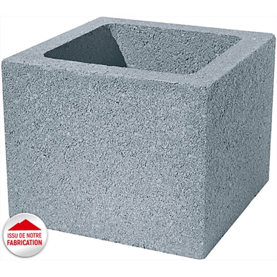 Bloc pour pilier béton, L.37 x l.37 x ht.20 cm
