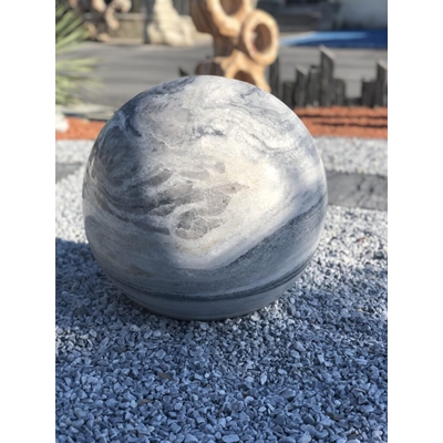 Sphère décorative en pierre naturelle, marbre blanc de carrare