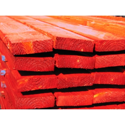 Planche garde-corps, couleur rouge, L. 4 m x l. 15 cm x ep. 32 mm
