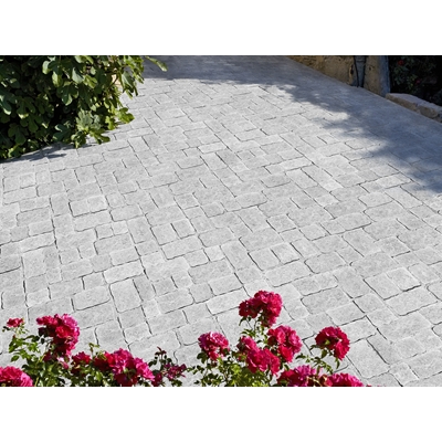 Pavé béton multiformats Tolède, épaisseur 6 cm, finition vieillie martelée