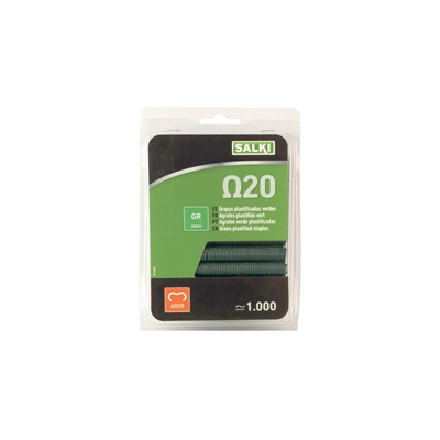 Agrafes Omega 20 pour grillage, VR22, couleur vert, boite de 1000