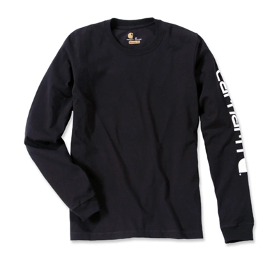 T-Shirt Carhartt manche longue, logo manche, noir